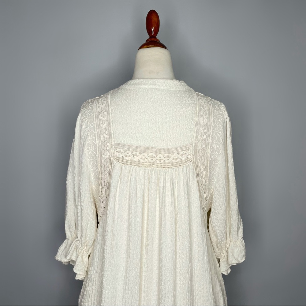 SOLD Free People Made For You Tunic Cream Ivory Size XS Lace Inlay Mini Dress - Picture 8 of 14